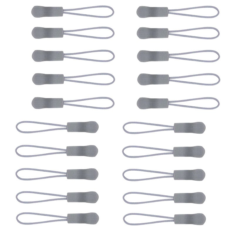 Urmspst 20PCS Zipper Pulls, Durable Nylon Cord Extension Zipper Tabs, Zip Fixer Cord Replacement for Backpacks, Jackets, Boots, Suitcase Luggage, Purses, Handbags, (Silver Grey) - Image 1
